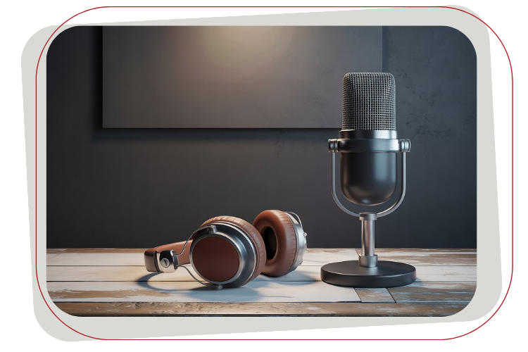 microphone and headphones on table